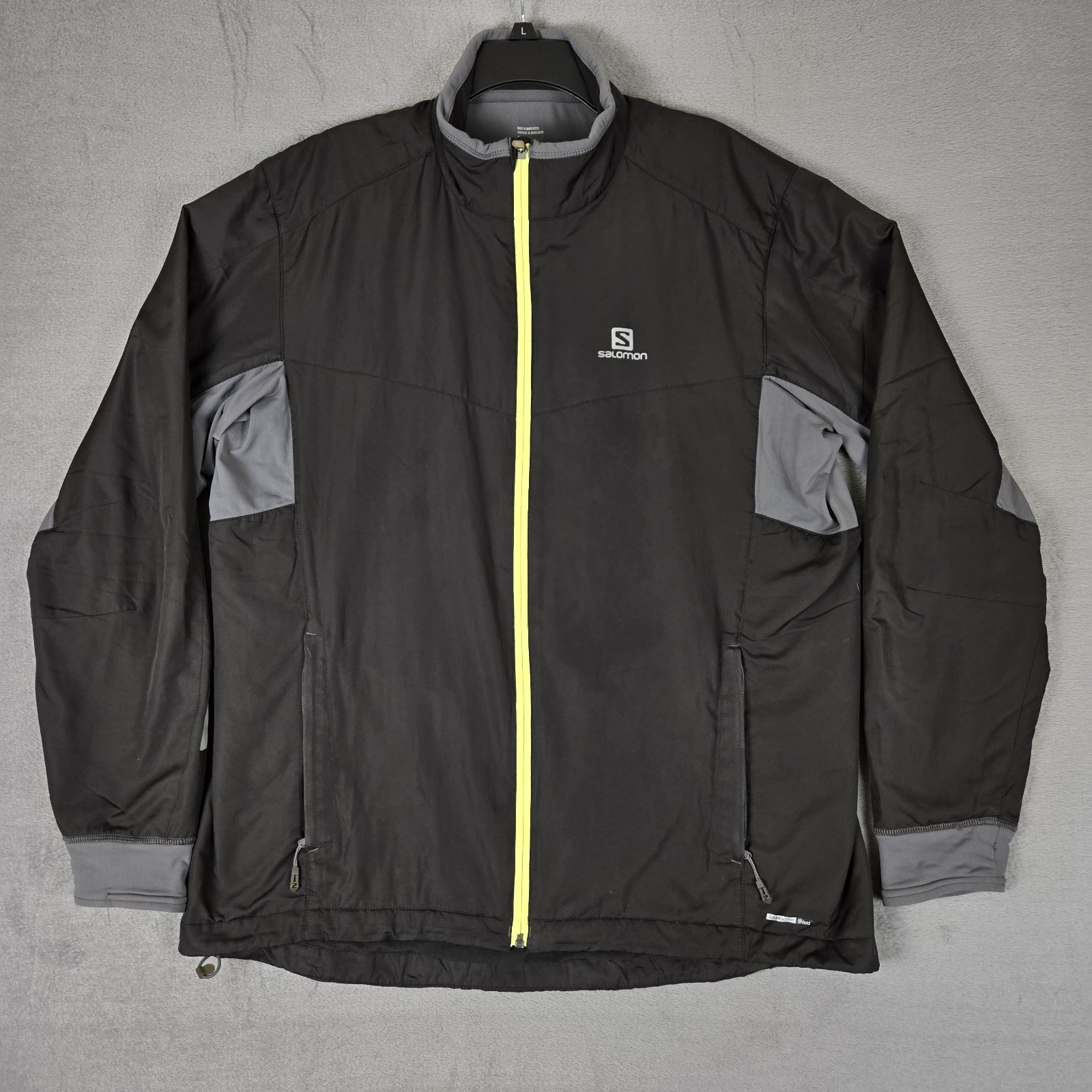 Salomon Giacca Advanced Skin Shield S Lab Uomo XL Nero Grigio Escursionismo Zip *LEGGI