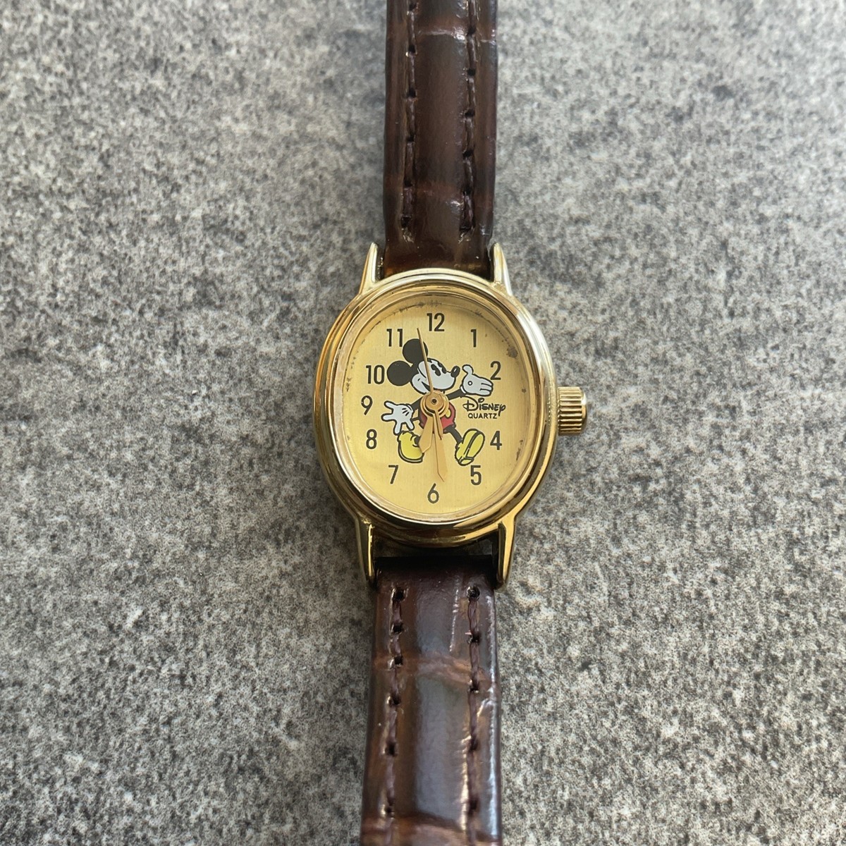 Mickey Mouse Disney Analog Womens Watch With Leather Band 