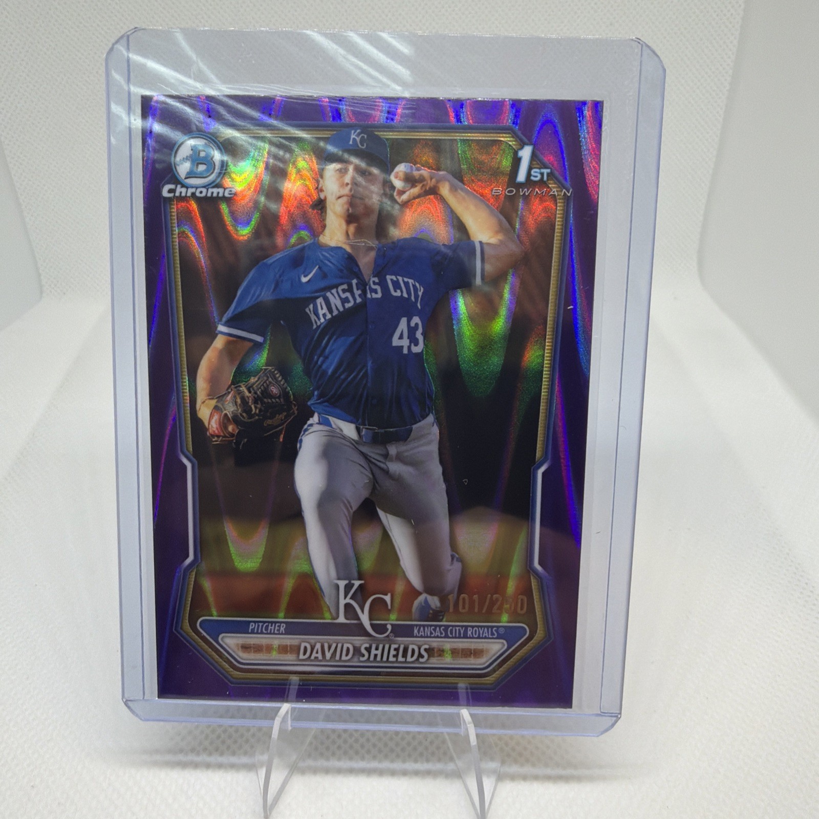 2026 Bowman David Shields Purple Wave Refractor /250 #BCP-11 Royals