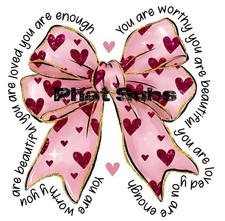 Sublimation Print Worthy Pink Bow Ready To Press Heat Transfer