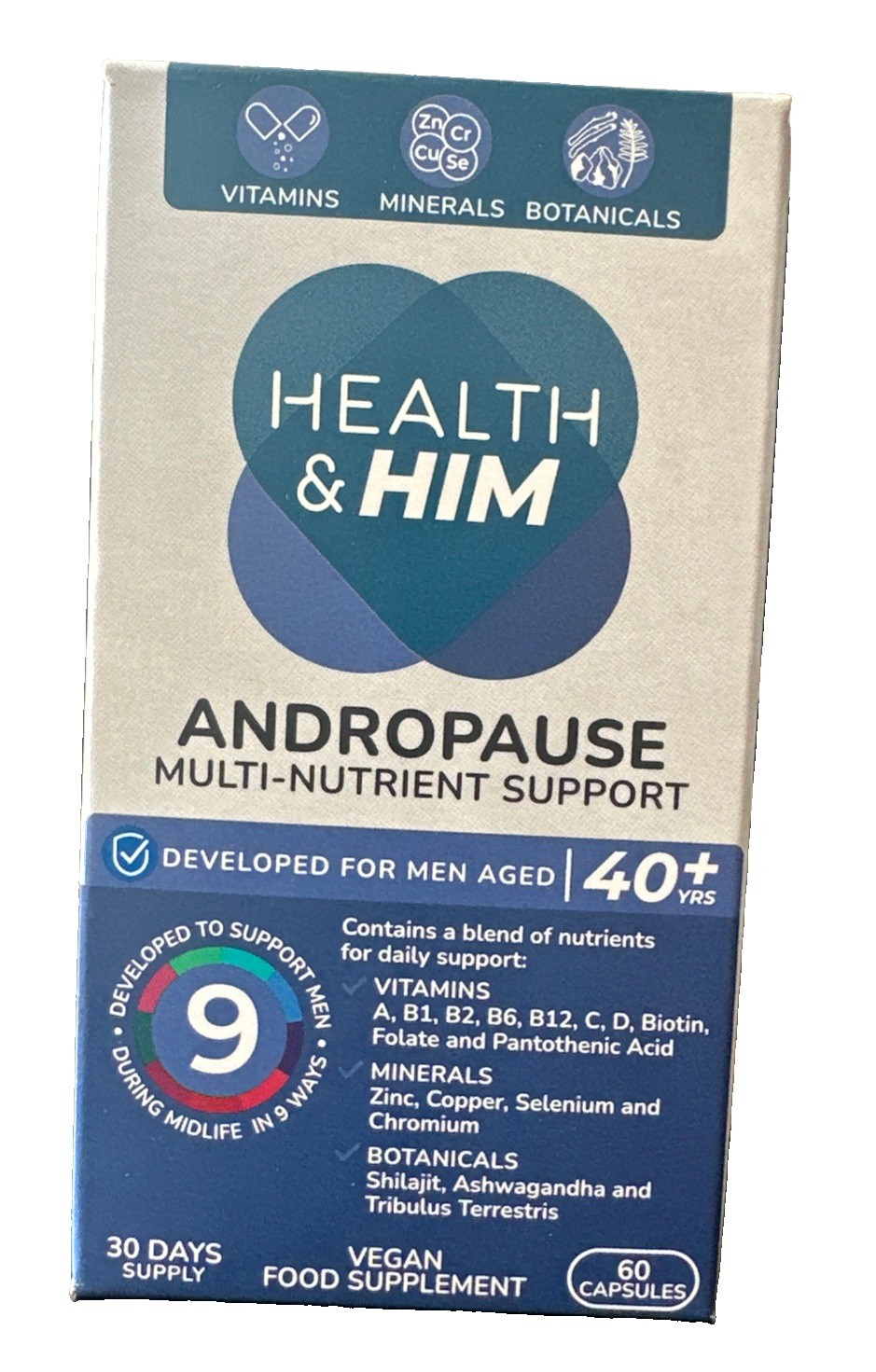 Health & Her Andropause 40+ Multi-Nutrient - 60 Capsules BBE:04/28