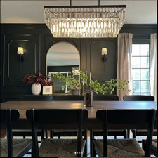 1920's Odeon STYLE Clear Crystal Island Chandelier Rectangular Ceiling Lighting