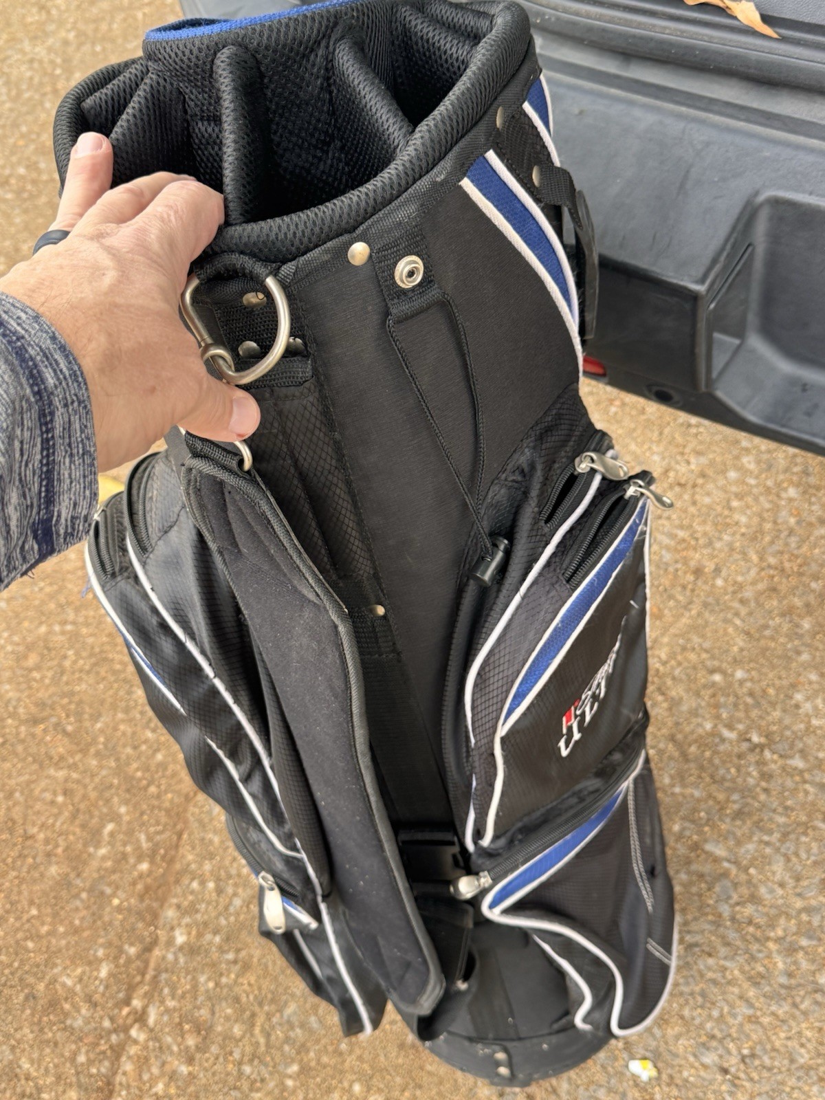 ✨Michelob Ultra Beer 14 Way Golf Bag Carry Cart Bag Black Blue Pro