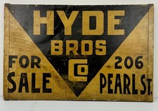 Vintage Hyde Brothers Co Hand Painted Wood Sign Farm Equipment Sign