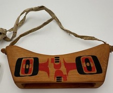Vintage Hand Carved Cedar Snow Goggles