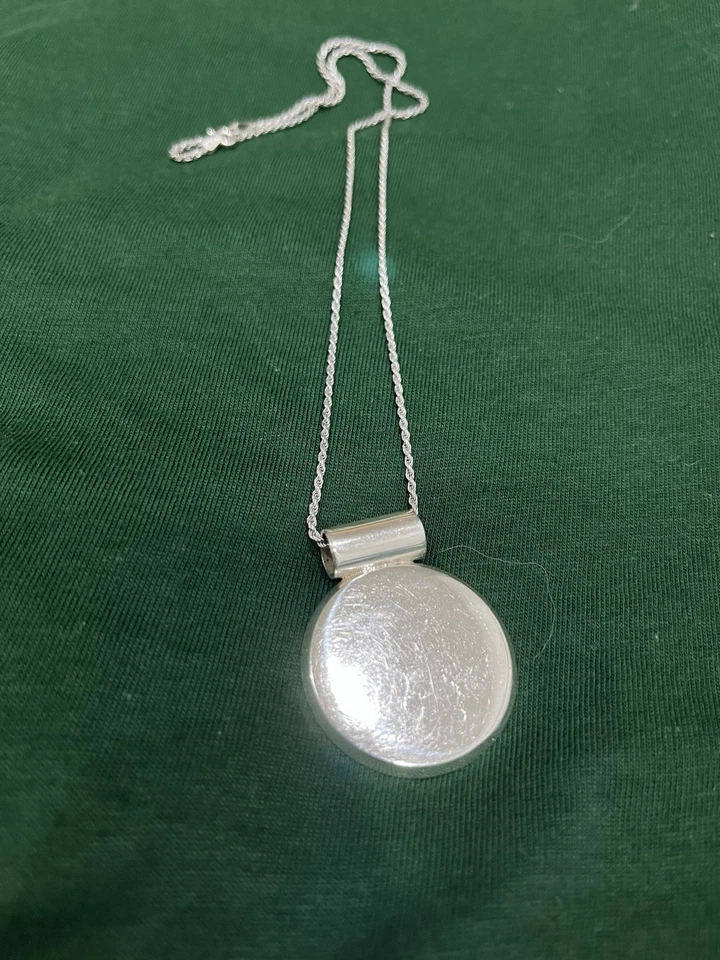 Collar colgante circular de plata de ley maciza 19,5 g Foto 2 de 4