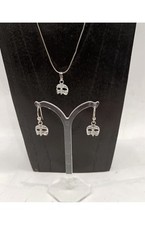 925 Sterling Silver Comedy & Tragedy Theater Mask Jewelry Set Necklace &Earrings