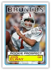 1983 John Elway Broncos Custom Hand Made Card