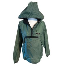 Sierra Designs Vintage Anorak Windbreaker Jacket Green Mens Half Zip Hooded