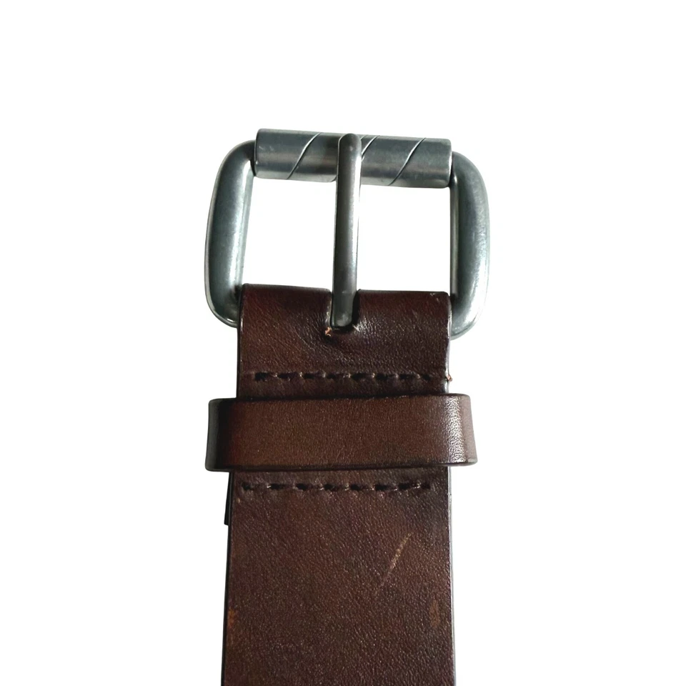 Cinturón DKNY Jeans Cuero Genuino Para Mujer Pequeño Minimalista Utilitario Clásico Marrón Foto 3 de 4