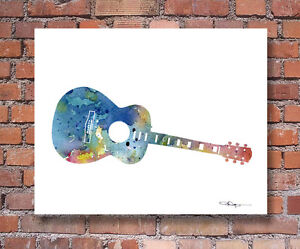 MUSICAL NOTE Contemporary Watercolor Abstract ART Print by Artist DJR