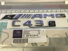 2018 " C43s + sAMG" High quality Rear Trunk Emblem Decal Badge FOR Mercedes Benz