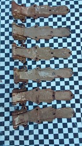 6 Vintage Art Deco Barn Strap Hinges Rare cast iron horse barn garage
