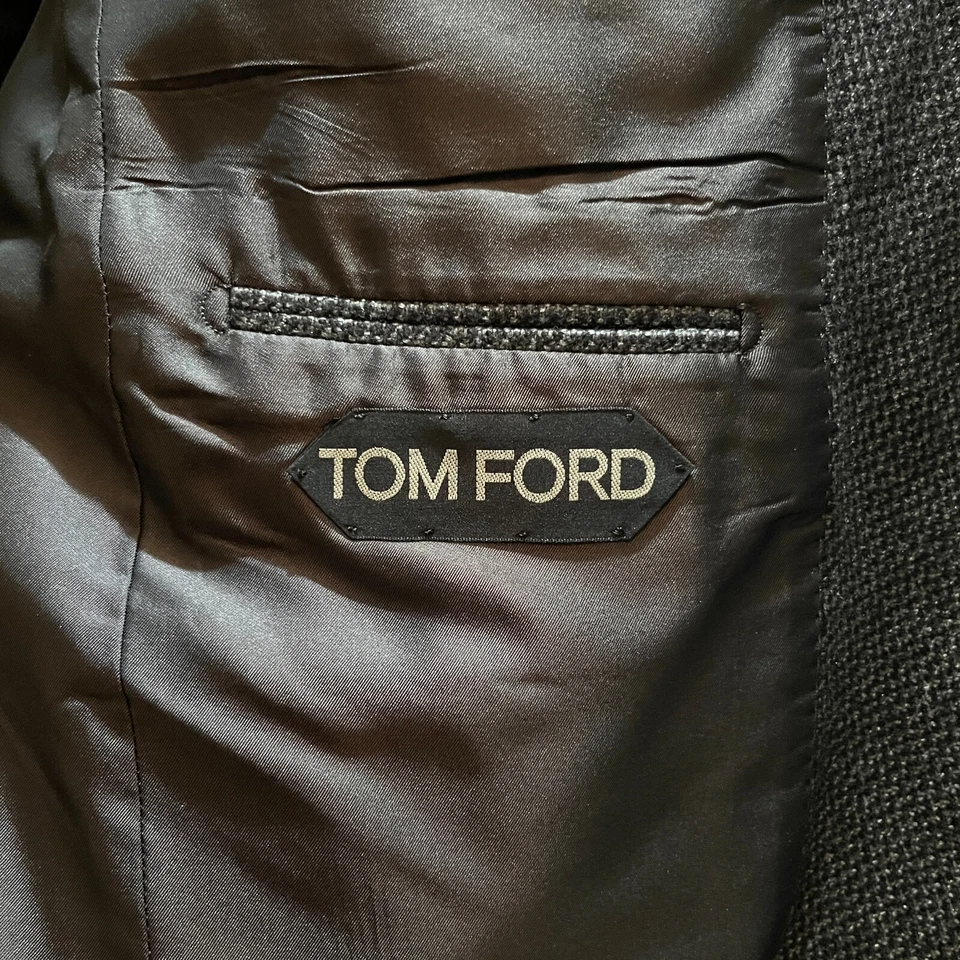 Chaqueta Blazer Abrigo Deportivo Tom Ford 40R 50R Base Básica A Gris Seda Cachemira Foto 3 de 4