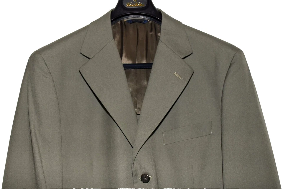 Brooks Brothers Gray Poplin 3 Button Mens Pleated Cuffed Pants Suit 41L - Image 3 of 4