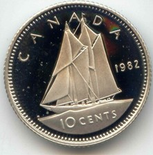 Canada 1982 Frosted Proof Dime Canadian 10c EXACT COIN SHOWN