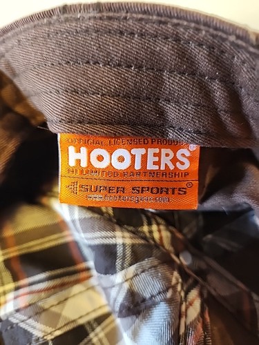 Hooters ‘83 Restaurant Distressed Brown Plaid Baseball Cap Hat SnapBack Adj - Picture 12 of 12