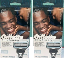 2x  Gillette SkinGuard Razor For Sensitive Skin 1 Razor/ 2 Cartridges Included