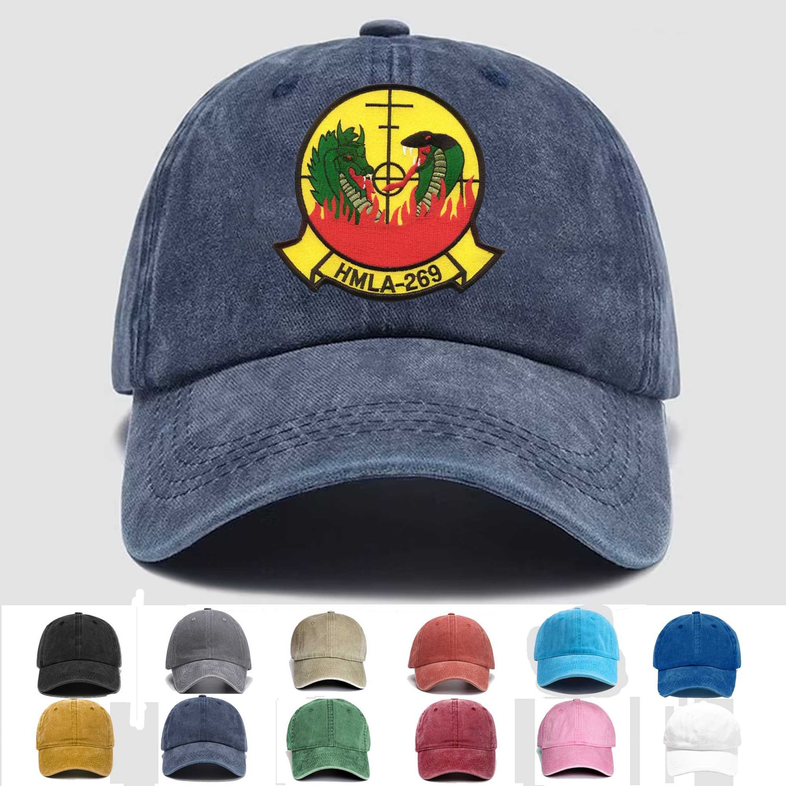 Custom Embroidered Hat HMLA-269 Gunrunners, Veteran Cap, Trucker Hat, Gift Idea