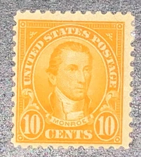 Travelstamps: 1923 US Stamps Scott #562 10c, James Monroe MInt Og Hinged