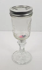 Clear Glass Mason Jar Country Goblet Redneck Wine Glass 8" Tall