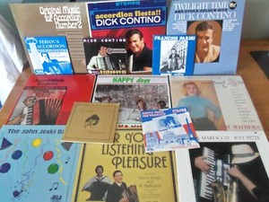 HUGE LOT OF 14 ACCORDION RECORDS- ALL GENRE'S DICK CONTINO, MAT MATHEWS + MORE