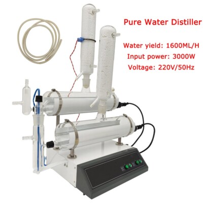 220V Quartz Automatic Pure Water Distiller Double Distillation Laboratory Use US