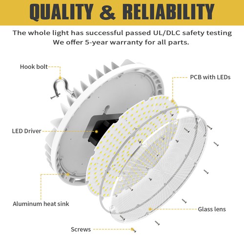 8Pack Garage Warehouse UFO High Bay Light (Eqv.1000W MH/HPS) 240W LED Shop Light - Picture 8 of 11