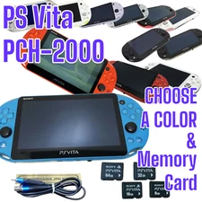 PS Vita PCH-2000 Sony PlayStation Console + USB Cable Select Rank /Memory Card