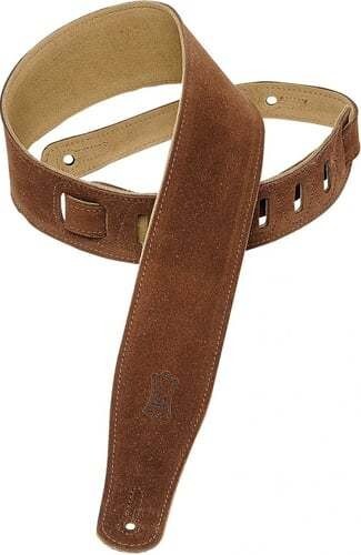 Levys MS26 2.5in Hand Brushed Suede Guitar strap, Brown
