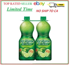 ReaLime 100% Lime Juice, 32 oz ea, Pk of 2 (NO SHIP TO CA)