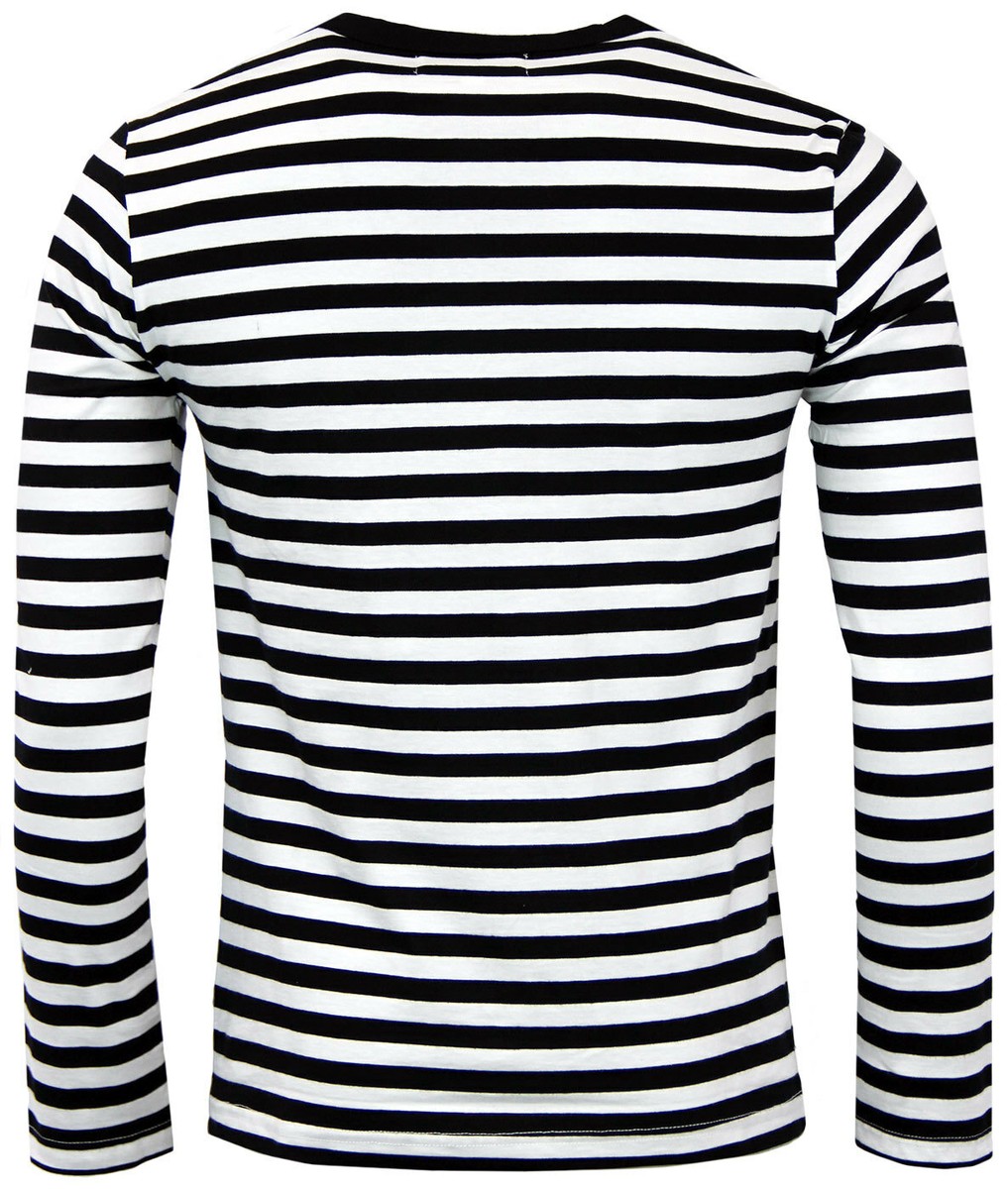 NEW MADCAP MOD RETRO 60s MENS STRIPED T-SHIRT Tee LONG