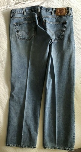 LEVI 501 ORIGINAL Straight Leg Red Tab Button Fly Men’s Jean W42 L 32 washed - Picture 3 of 9