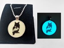 OWL Mountain Range GLOW in the DARK Silhouette Pendant - 9 Colors - Necklace