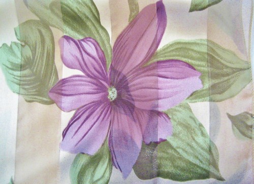 "Sciarpa lunga a righe chiffon & raso con viola clematide grigio chiaro 13,5 x 59" - Foto 10 di 13