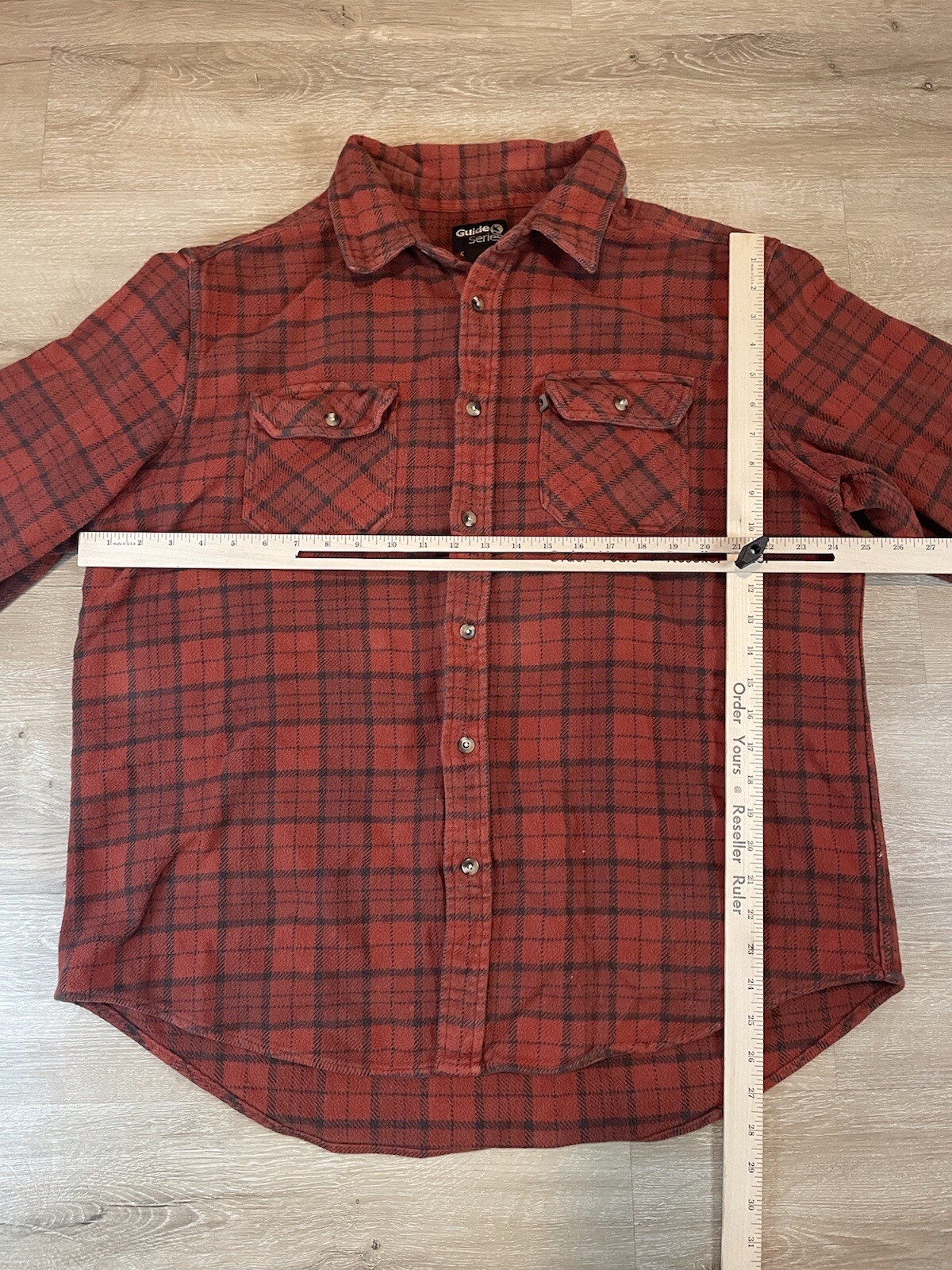 Guide Series Flannel Shirt Sz XL Orange Plaid Heavywe… Gem