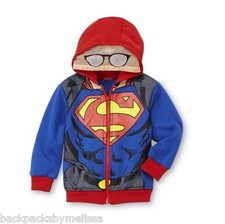 SUPERMAN Jacket Boy's 3T NEW Hooded Superman Hoodie MASK Man Of Steel NWT