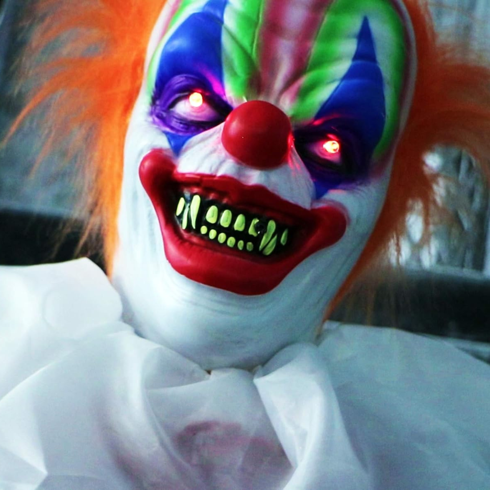 65" Scary Animatronic Talking Clown for Halloween with Motion