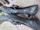 Cult 36 Damaged Preowned Kitten Heel Buckle Strap Accent Shoes Black Salvage — photo 9