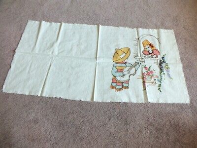 Needlepoint Sampler Complete Ready to make a pillow or Frame 6'' Spanish Design