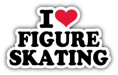 I Love Figure Skating Car Bumper Sticker Decal