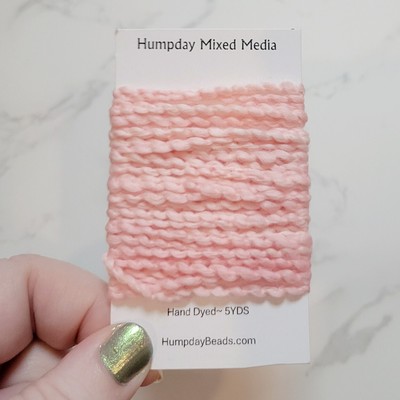 Peach Melba Hand Dyed Wavy Cotton Thread Floss, Slow Stitch Junk Journal 5 yd