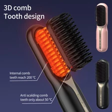 Hair Straightener Brush Straightening Curler Hot Comb Electric Adjustable Heat