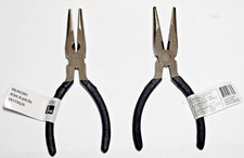 6" 6 Inch Long Nose Pliers with Wire Cutter and Plastic Coated Handle Grip