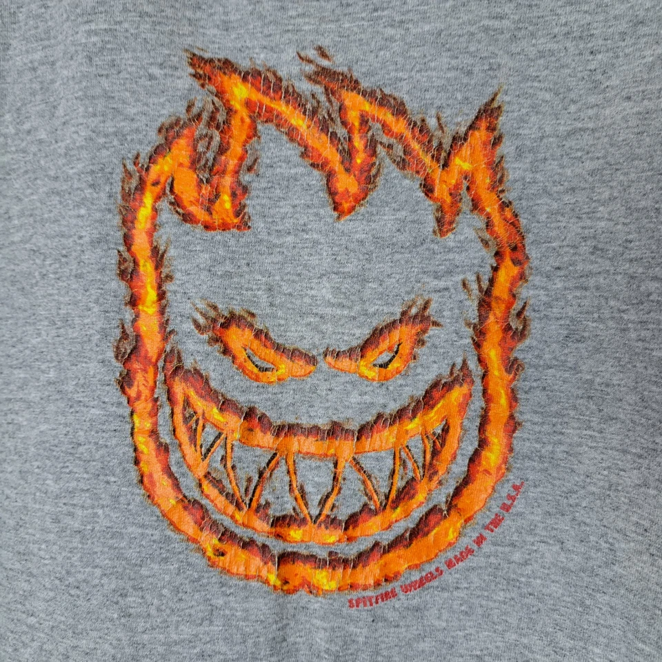 Vintage Spitfire Wheels T-Shirt Mens Small Gray Raglan S/S Skateboard USA Foto 4 de 4