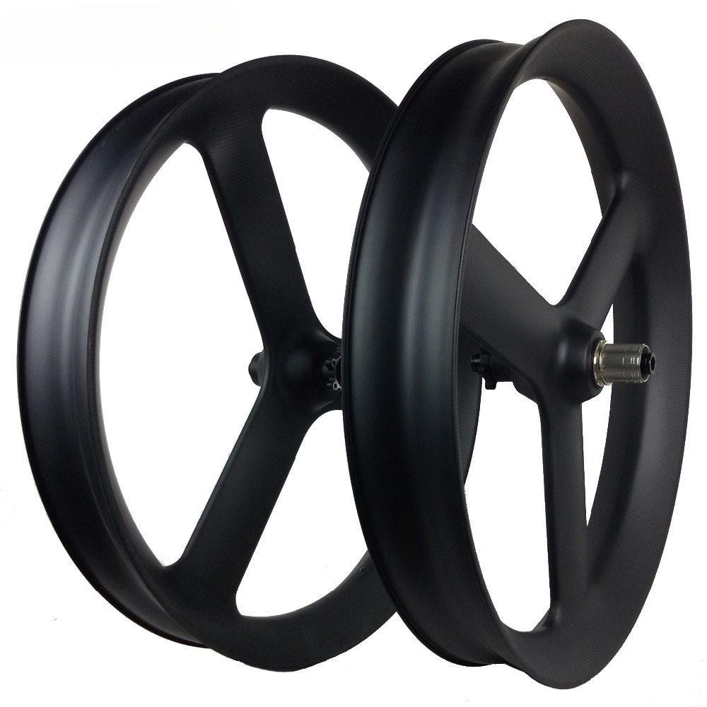 26er Carbon Snow Fat Bike Tri Spoke Wheelset 90mm Width 40mm Depth