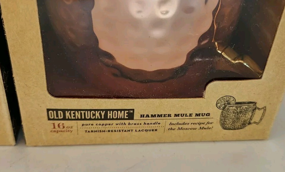 (2) TWINE Old Kentucky Home 16 oz. Copper Brass Steel Hammer Mule Mug Cup NEW
