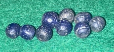 10 Huron Indian Cobalt Blue Glass Old Style Trade Beads w/Patina Fur Trade 1800s