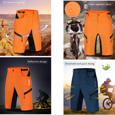 Sommer Fahrradbekleidung WOSAWE Herren Radhose Lockere Passform - MTB Shorts Mit Polsterung Für Mountainbike & Trekking Radhose Lockere Passform Gepolstert Atmungsaktiv