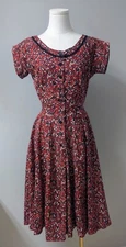 Vintage 50's Nelly Don Fit And Flare Atomic Print Dress S